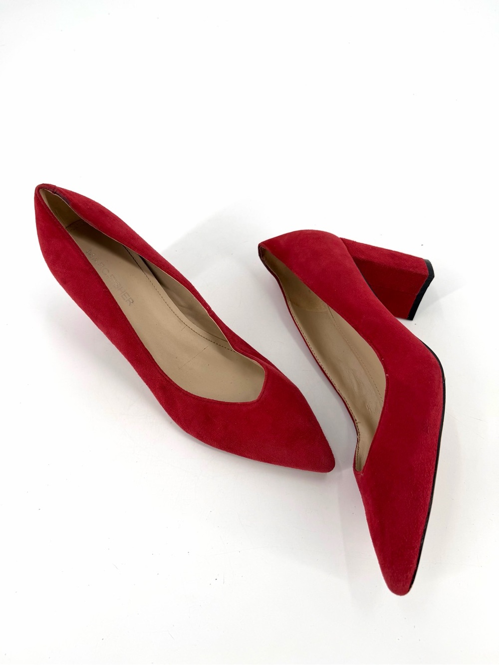 Marc Fisher Red Point Toe Classic Suede Pump Heel